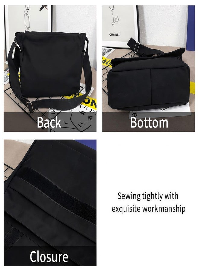 TopTie Classic Canvas Messenger Bag, White Canvas Shoulder Bag Side Bag for Men and Women - Image 5